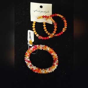 Free People Colorful Beaded Bracelet and Earrings